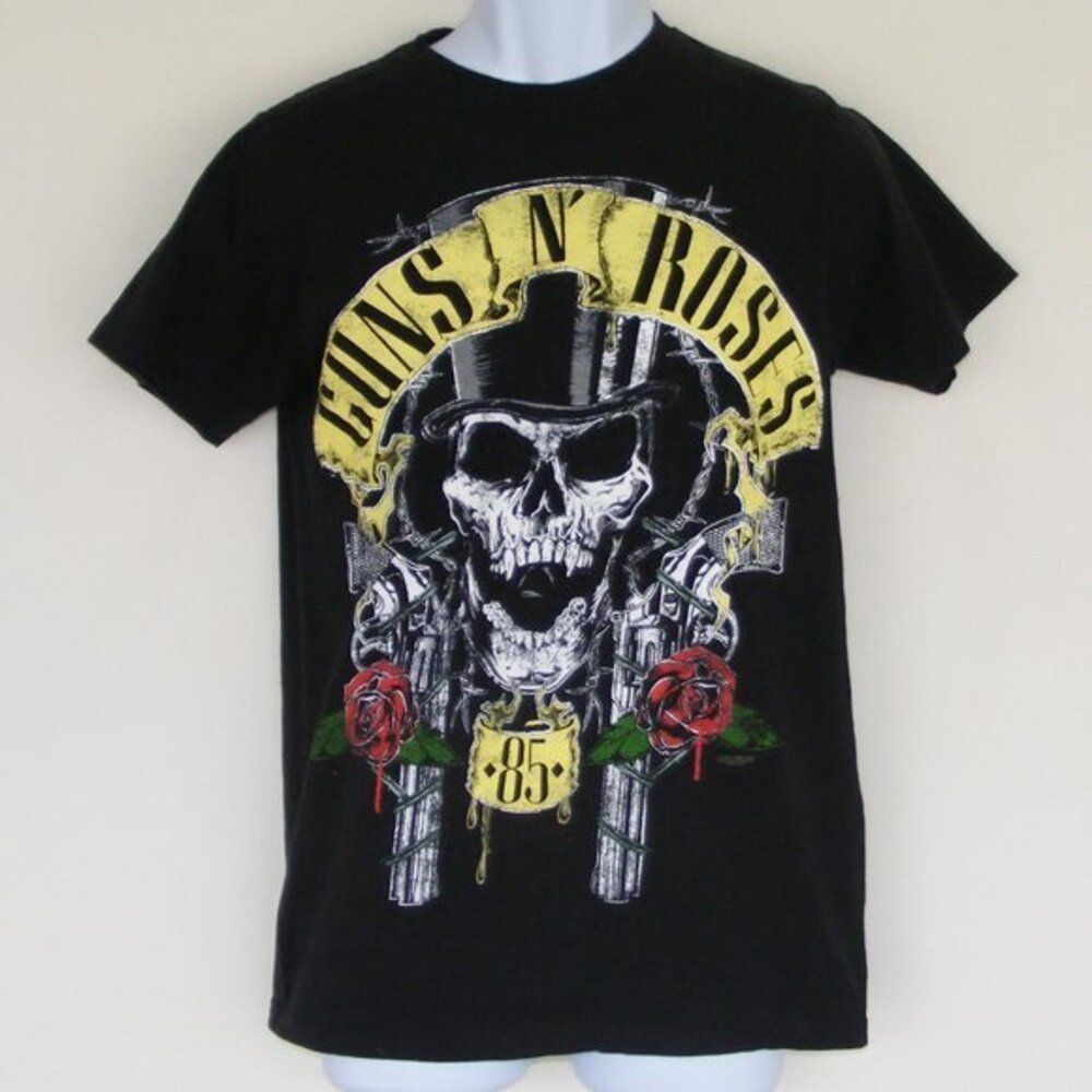 GUNS N ROSES Tshirt, M, 1985 Reissue, Skull/Hat, Black, short sleeve, crew neck - Picture 1 of 6